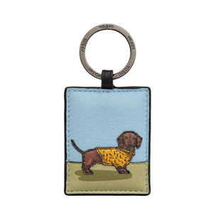 Handmade Leather Applique Keyring - Dachshund