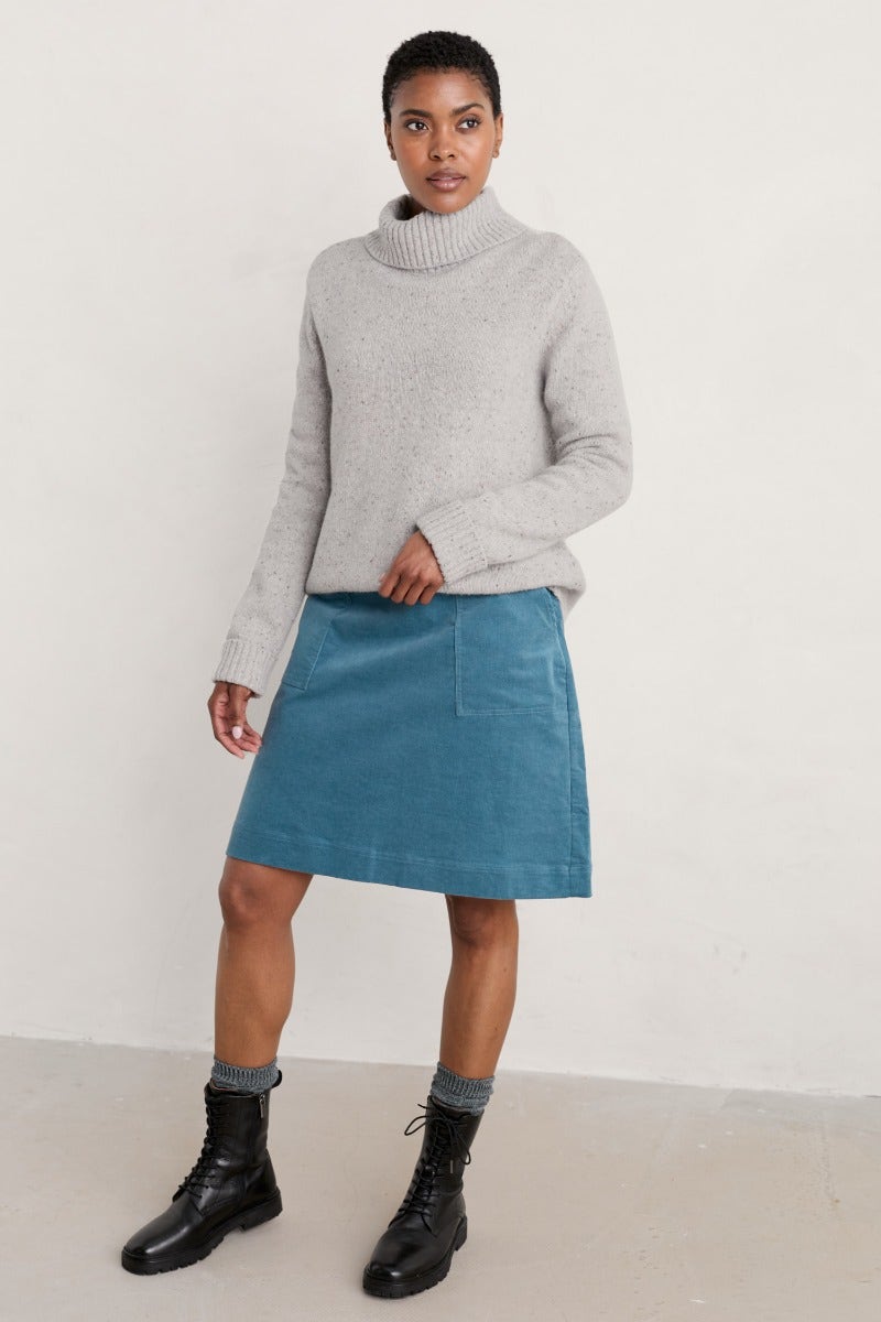 Seasalt Cornwall May's Rock Corduroy Skirt - Starling