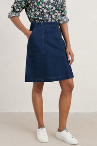 Seasalt Cornwall May's Rock Skirt - Dark Rinse Denim