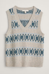 Seasalt Cornwall Partridge Vest - Porcelain Aran Cornflower