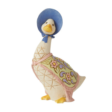 10.5cm Beatrix Potter figurine of Jemima Puddleduck in her cape and blue bonnet by Jim Shore.