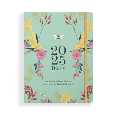 Affirmations Bee Diary for loves of bees, flowers & nature. Monthly & weekly layout. Contains inspiring quotes, stunning illustrations & information about bees. 148mm x 190mm. 168 pages.