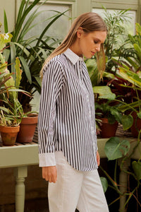 Shirty Bianca Classic Banker Shirt - Midnight Stripe