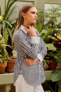 Shirty Bianca Classic Banker Shirt - Midnight Stripe