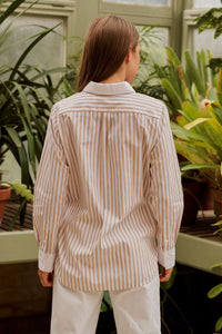 Shirty Bianca Classic Banker Shirt - Stone Stripe