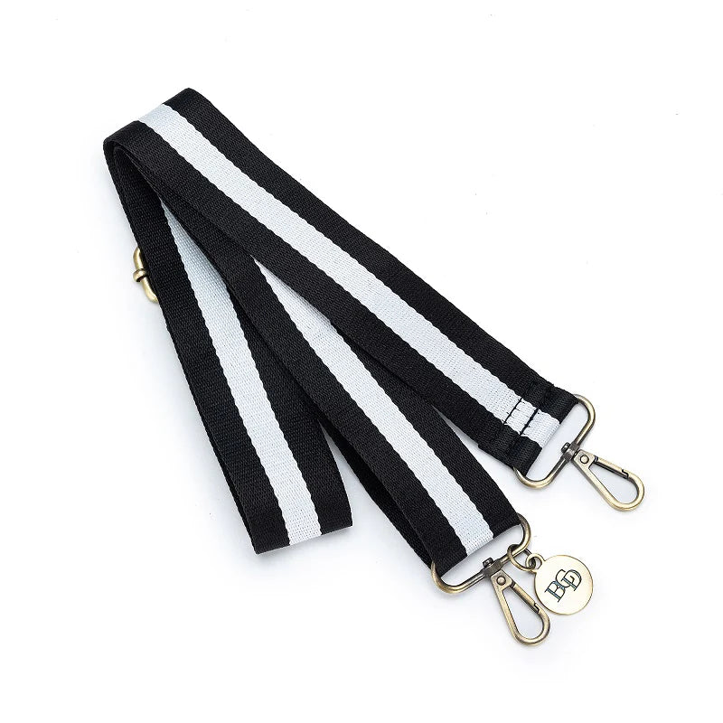 Black White Striped Bag Straps Effortlessly Refresh Your Bags Interchangeable Monty Moo