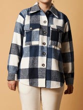 Load image into Gallery viewer, Cherrylane Checked Shacket - Navy
