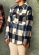 Load image into Gallery viewer, Cherrylane Checked Shacket - Navy
