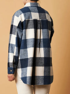 Cherrylane Checked Shacket - Navy