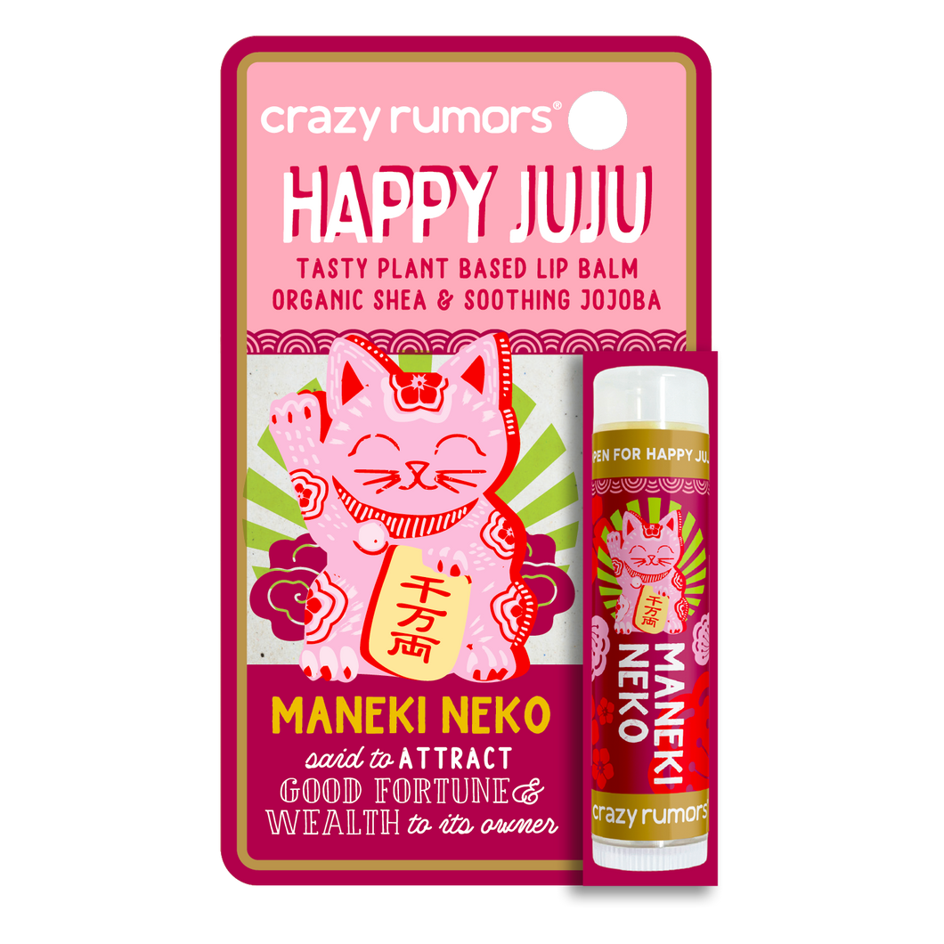 Crazy Rumours Maneki Neko Lychee Cherry Blossom Flavoured Lip Balm