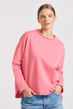 Load image into Gallery viewer, Est1971 relaxed fit cotton sweatshirt. Long sleeve, high low hem and raw edges on cuffs, neckline &amp; hem.
