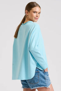 Est1971 Raw L/S Cotton Sweatshirt - Sky Blue