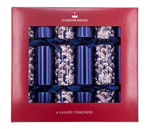 Load image into Gallery viewer, Christmas Luxury Crackers - Navy Floral (Box of 6)
