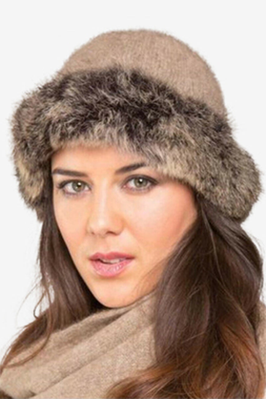 Possum Merino Fur Trim Beanie
