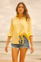 Load image into Gallery viewer, Shirty Girlfriend Linen Shirt - Lemon
