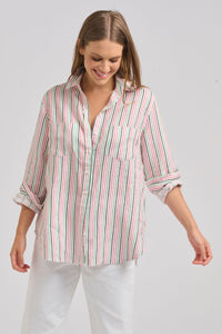 Shirty Girlfriend Linen Shirt - Combo Stripe