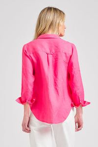 Shirty Girlfriend Linen Shirt - Raspberry