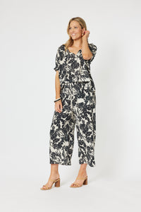 Hammock & Vine Black & White Ivy Wide Leg Pant