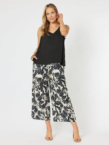 Hammock & Vine Black & White Ivy Wide Leg Pant