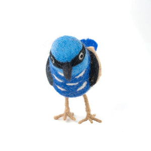 Handmade Felted Blue Wren