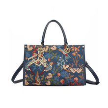Load image into Gallery viewer, Henney Bear Top Handle Bag with Charms - Blue Hummingbird
