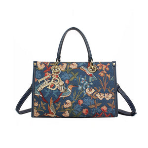 Henney Bear Top Handle Bag with Charms - Blue Hummingbird