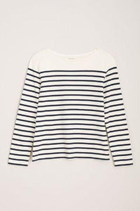 Seasalt Cornwall L/S Cotton Sailor Shirt - Falmouth Breton Chalk Midnight