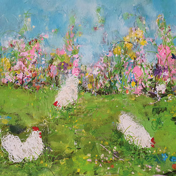 Greeting Card - Three Hens