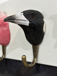 Hand Carved Wall Hook - Magpie