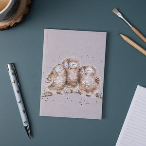 Wrendale  A6 Lined Notebook - Owlets