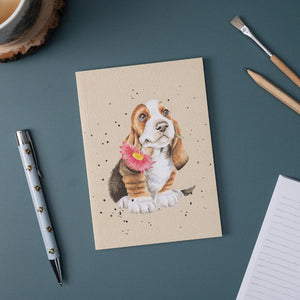 Wrendale A6 Lined Notebook - "Just for You" Basset Hound