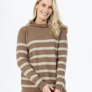 Possum Merino Funnel Neck Jumper - Mink