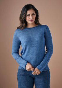 Uimi Phoebe Australian Merino Wool Crew Neck Jumper - Sapphire