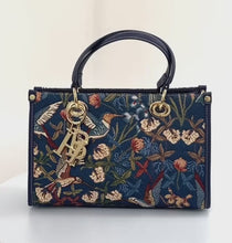 Load and play video in Gallery viewer, Henney Bear Top Handle Bag with Charms - Blue Hummingbird
