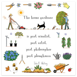 Red Tractor Designs Square Card - The Home Gardener