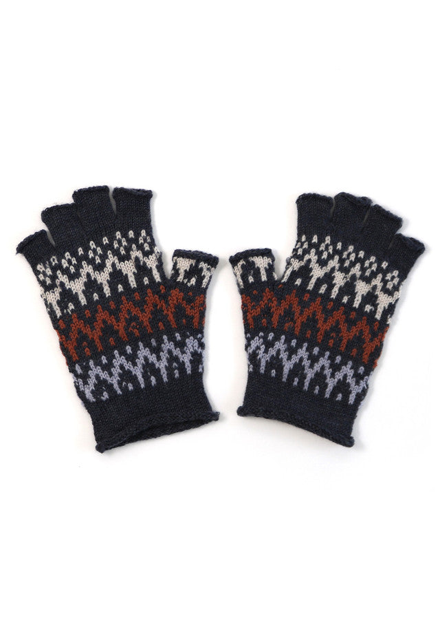 Uimi Australian Merino Sadie Jaquard Fingerless Glove - Storm