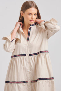 Shirty Sandy Relaxed Tiered Dress - Stone