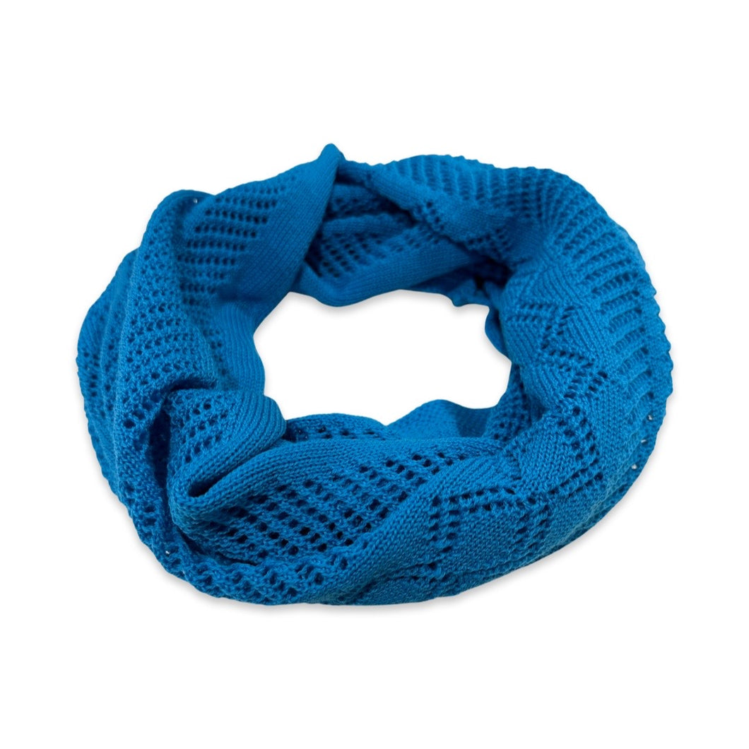 Australian Made Merino Wool Vintage Loop Scarf - Cyan