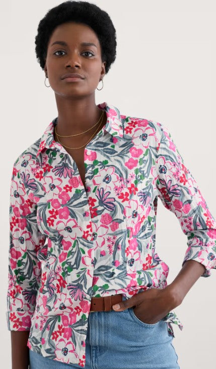 Seasalt Larissa Organic Cotton Shirt - Garden Flowers Tulip