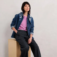 Load image into Gallery viewer, Seasalt of Cornwall Sailor T-Shirt - Breton Viola Chalk SS24
