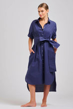 Load image into Gallery viewer, Shirty Annie Relaxed Longline Shirtdress - Navy
