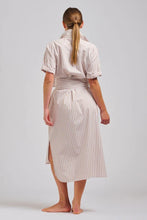 Load image into Gallery viewer, Shirty Annie Relaxed Longline Shirtdress - Stone White Stripe
