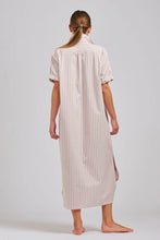 Load image into Gallery viewer, Shirty Annie Relaxed Longline Shirtdress - Stone White Stripe
