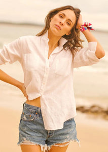 Shirty Girlfriend Linen Shirt - White
