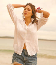 Load image into Gallery viewer, Shirty Girlfriend Linen Shirt - White
