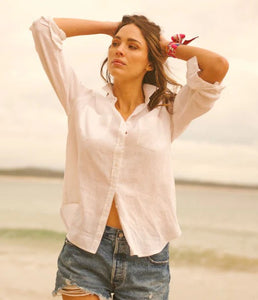 Shirty Girlfriend Linen Shirt - White