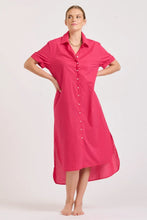 Load image into Gallery viewer, Shirty Annie Longline Shirtdress- Raspberry
