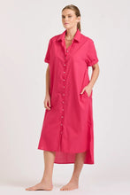 Load image into Gallery viewer, Shirty Annie Longline Shirtdress- Raspberry
