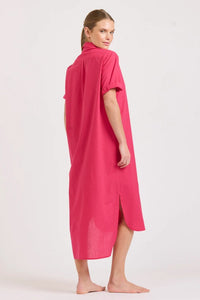 Shirty Annie Longline Shirtdress- Raspberry