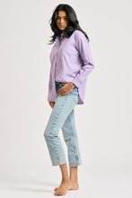 Load image into Gallery viewer, Shirty Chloe Classic Bib Front Shirt - Purple Stripe
